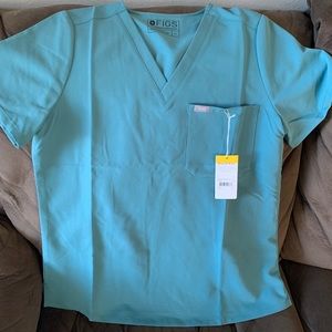 Figs Catarina One-Pocket Scrub Top - Hyrdrogreen